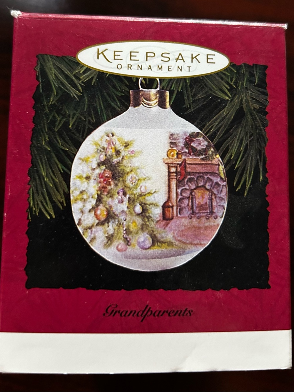 Hallmark Keepsake Ornament Grandparents 1995 Red and White